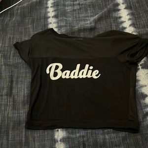 Baddie crop top in a size small color black
